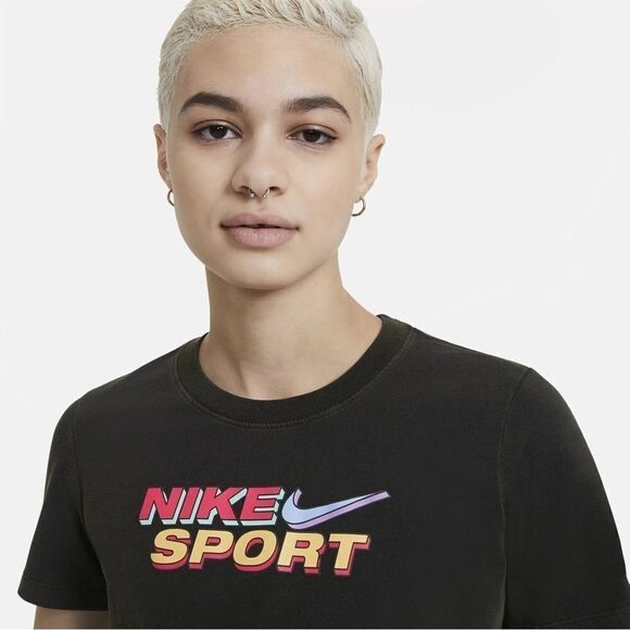 Nike Womens Sportswear Cotton Logo T-Shirt,Black,X-Small - Picture 3 of 16